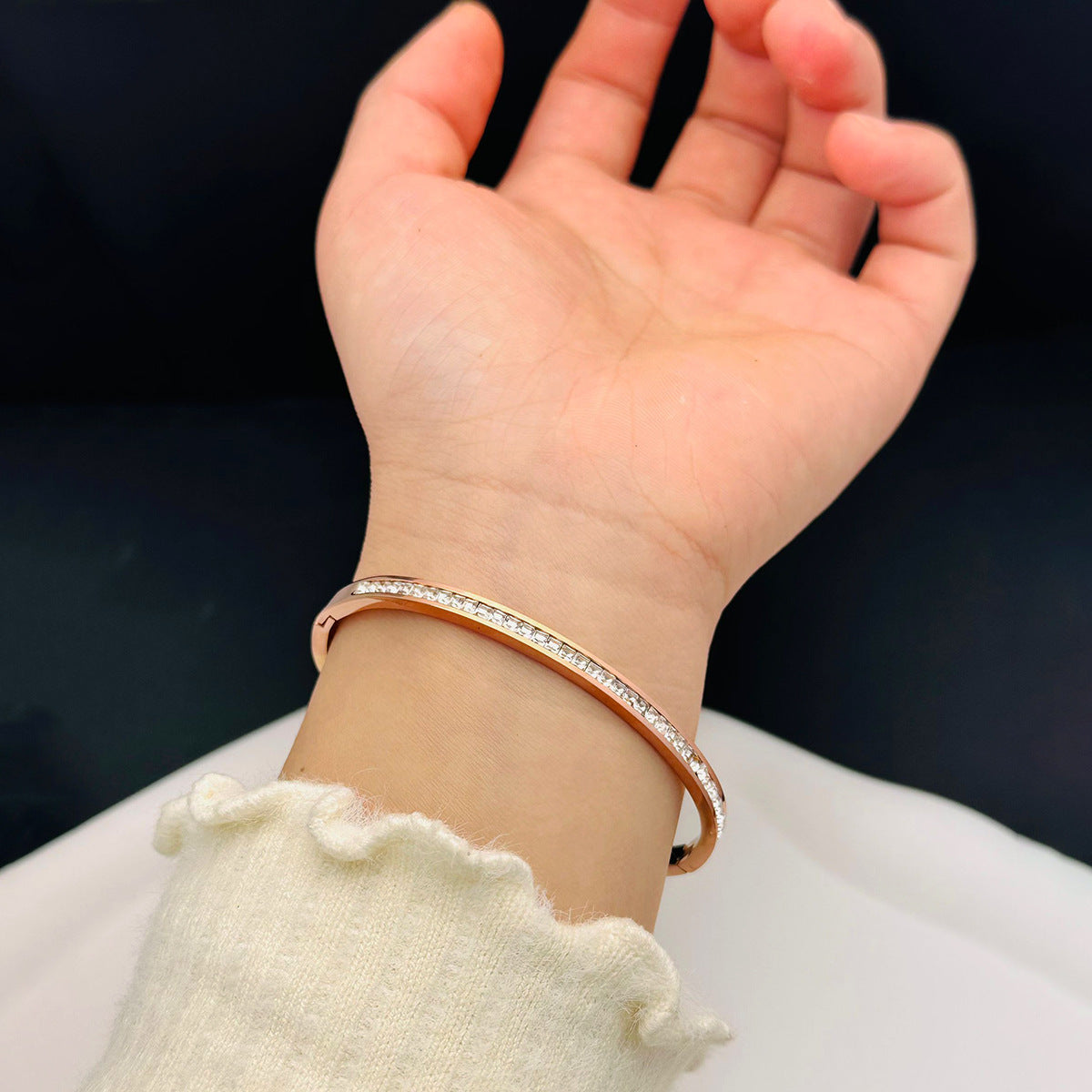 Wholesale Diamond Simple Titanium Steel Bracelet